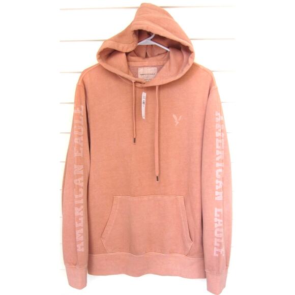 RARE American Eagle Super Soft Pale Orange Hooded Sweatshirt NWT - Picture 1 of 2